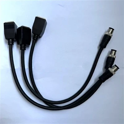 M12 til RJ45 kvindeligt kabel